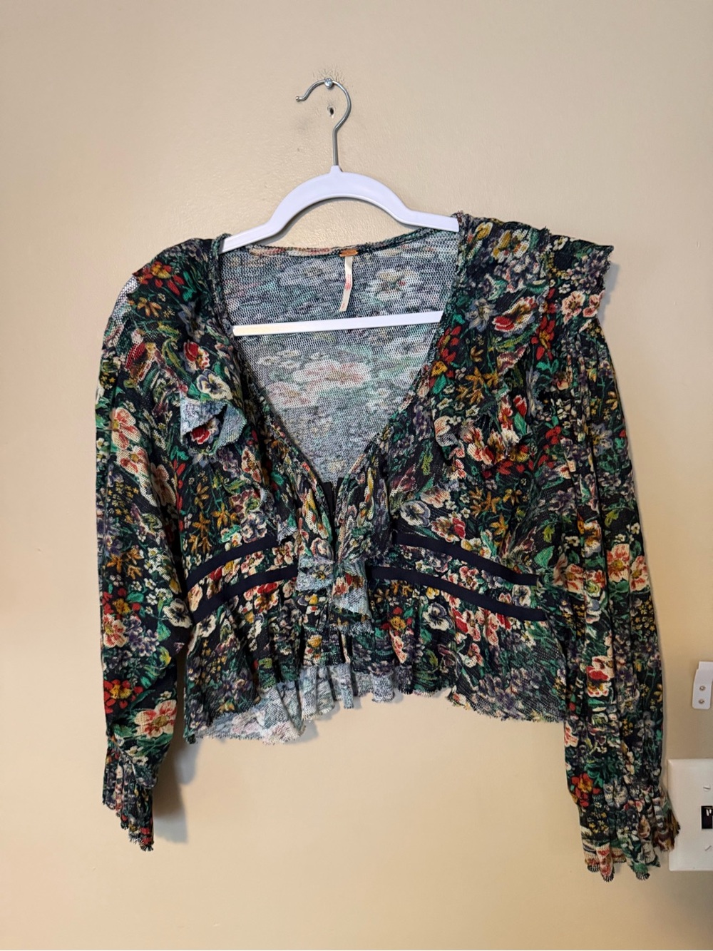 Free People Rudi Floral Ruffle Crop Top - Picture 2 of 6
